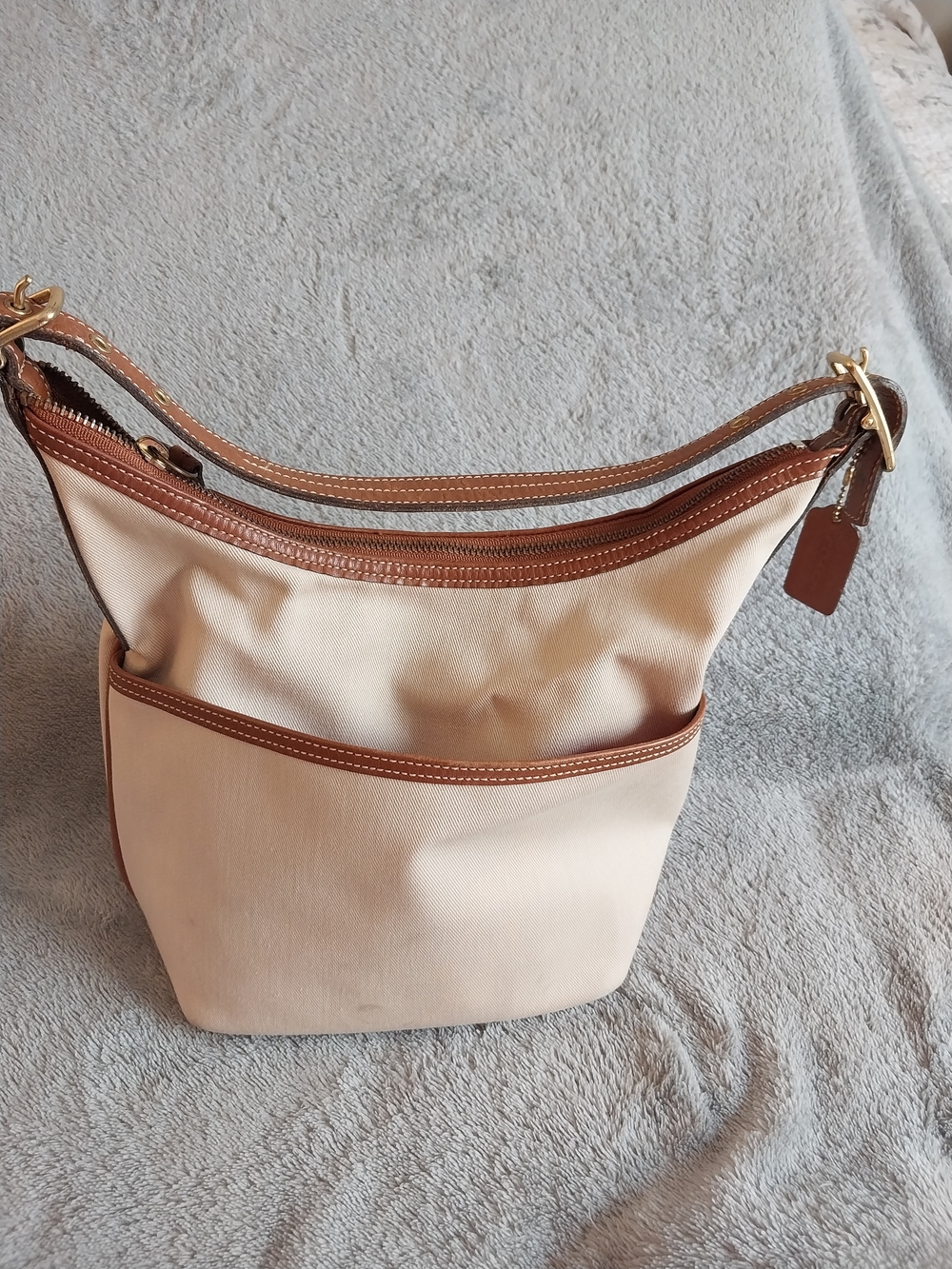Coach Canvas and Leather Trim Shoulder Bag